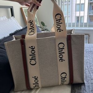 Medium Chloe Woody Tote (Brown)